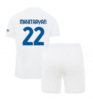 Inter Milan Henrikh Mkhitaryan #22 Bortedraktsett Barn 2023-24 Kortermet (+ Korte bukser)